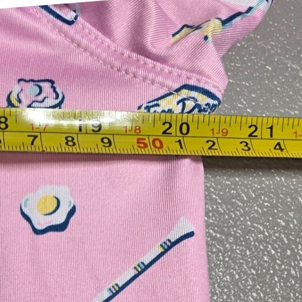 Waggle Mens M Pink Novelty Print Diner Polo Shirt - Picture 7 of 10